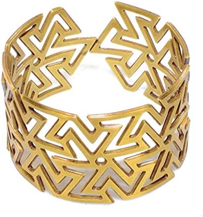 Unisex Gold Plated Adjustable Cuff Bracelet Ninja Throwing Star Bangle Laser Cut Geometric Anime Shuriken