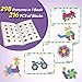 Vanmor 216PCS Magnetic Pattern Blocks Set Complete with 298 Pattern Book Magnet Board Magnetic Shapes for Kids Educational Montessori Tangram Toy for Children Aged 3 8 Portable Travel Game
