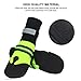MagicCindy Dog Boots Water Resistant Dog Shoes with Reflective Velcro and Anti-Slip Sole Fluorescent Green 4PCS Size S M L XL