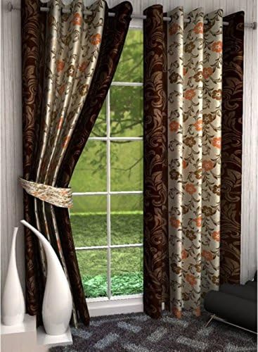 Saawaan Printed Window Curtain 5 Feet Pack of 2 Curtains