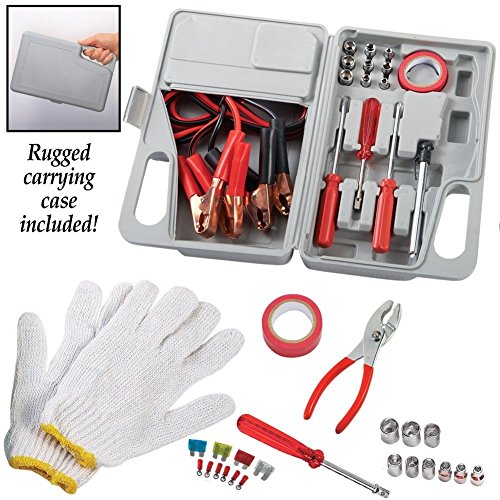 31 Pieces Roadside Emergency Tool and Auto Kit with Useful Tools to Keep You Safe in an Emergency