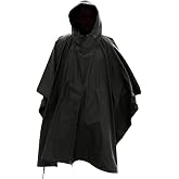 Mil-Tec Adult Ripstop Wet Weather Lightweight Waterproof Multi-Use Rain Poncho with Hood - Use as Bivouac Sack, Shelter Tent