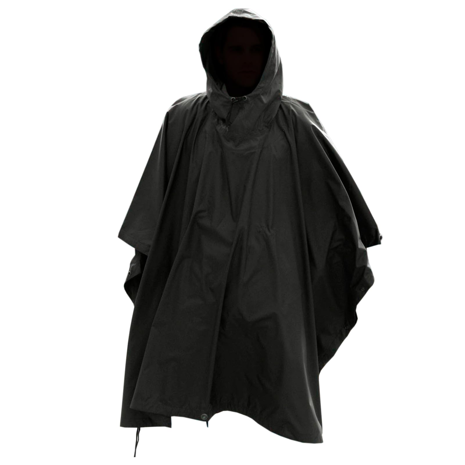 Mil-Tec, Poncho Waterproof Hooded Ripstop, Black