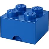 Room Copenhagen, LEGO Brick Drawer - Stackable Storage and D&eacute;cor - Brick 4, Bright Blue