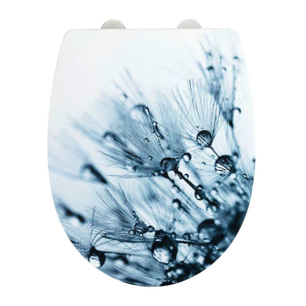 WENKO 24267100 Sereno Relief Toilet Seat with Soft Close Mechanism Fix-Clip Hygiene Attachment, 0 x 45 x 36.5 cm