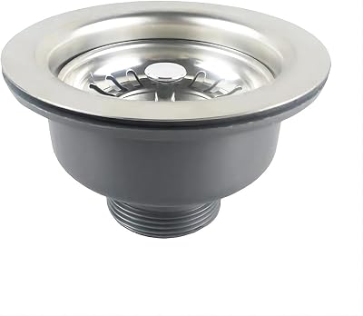 Qrity 110mm Stainless Steel PVC Sink Waste Basket Strainer Plug 1.5" Hole