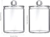 Hwtcjx Cotton Pad Holder Dispenser 2 Pack with Lids PS Material Bathroom view 2