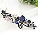Cubaco 3 Pack Crystal Rhinestones Barrettes French Hair Clip French Clip Flower Design Hair Clips Barrette Bridal Wedding Formal Event Hair Accessory