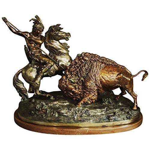 The Buffalo Hunt by Theodore Baur Large Lost Wax Bronze