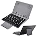 Universal 8 inch Tablet Keyboard Case, 【DETUOSI】 Wireless Bluetooth Removable Keyboard + Folio PU Leather Cover + Stand, Travel Portable Leather Sleeve for iOS/Android/Windows 8.0'' Tablet，(Black)