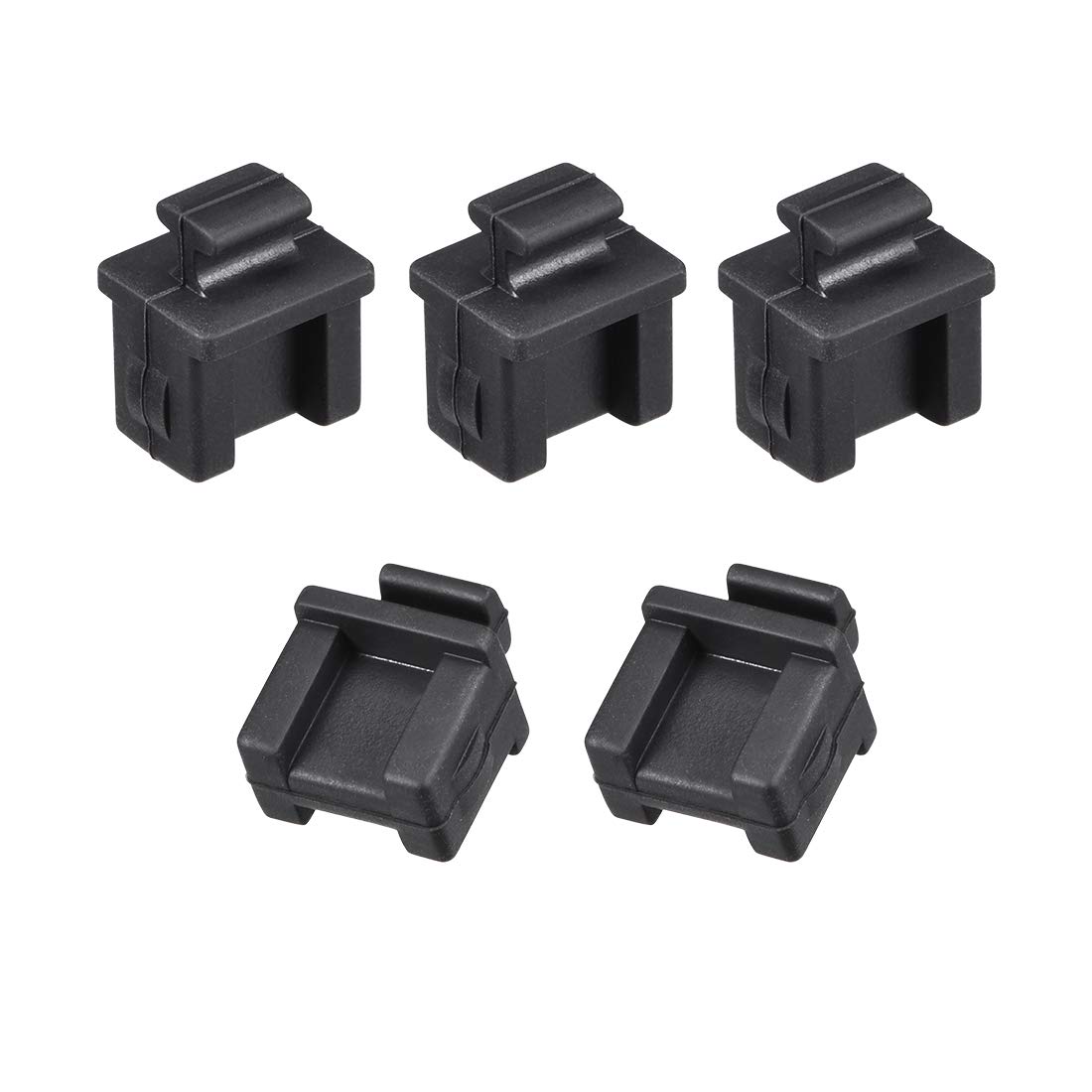 sourcing map 5pcs SFP Silicone Protectors Cap Port Cover Anti Dust 14mmx12mmx17mm Black