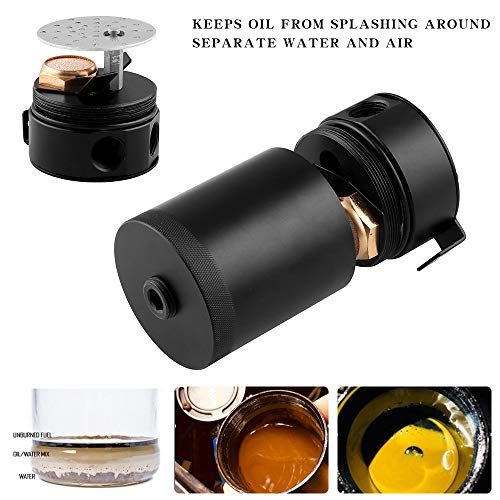 Sporacingrts Compact Baffled 2 Port Oil Catch Can Tank Universal Aluminum Air Oil Separator Black