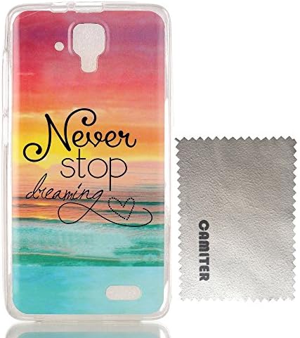 Camiter Never Stop Dreaming Letters Clear Skin Soft Flexible Extremely Thin Gel TPU Series Scratch-Proof Back Protective Skin Cover Case for Lenovo A536