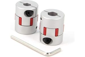 Zeberoxyz 2PCS 8mm to 10mm Aluminium Plum Flexible Shaft Coupling Diameter25mm Length30mm 8x10mm Motor Connector Flexible Coupler for 3D Printer CNC Machine and Servo Stepped Motor（8x10mm）