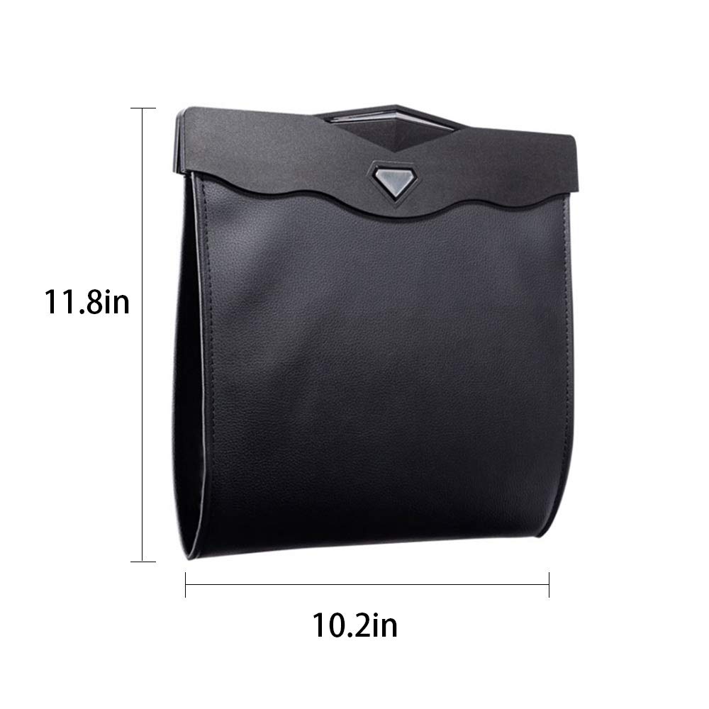 QUEES Car Trash Bag Magnetic Garbage Bag Auto Litter Car Bag Great for Cars Back Seat,Black