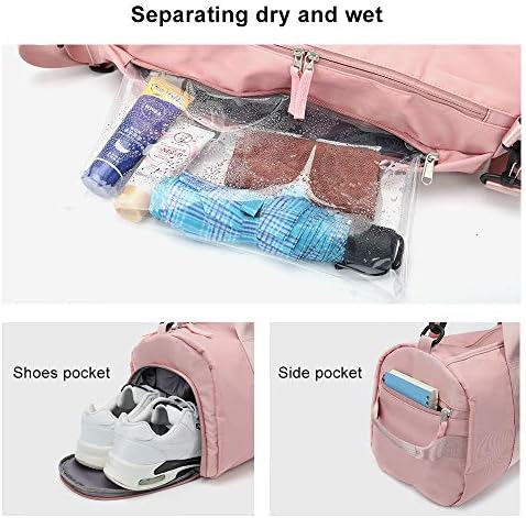 Small Sports Gym Bag for Women, Waterproof Weekender Travel Duffel Bag for Women & Men, Overnight Tote Carry On Bag with Shoes Compartment & Wet Pocket 2 Small Sports Gym Bag for Women, Waterproof Weekender Travel Duffel Bag for Women & Men, Overnight Tote Carry On Bag with Shoes Compartment & Wet Pocket