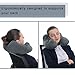 JUROGAN Travel Pillow Inflatable Velvet Neck Support for Machine Washable Grey