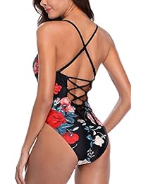 Sociala traje de baño de una pieza con cuello en V para dama