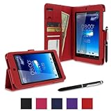 rooCASE Asus MeMO Pad HD 7 Case - ME173X Dual View Stand Folio Cover - RED (With Auto Wake / Sleep Cover)