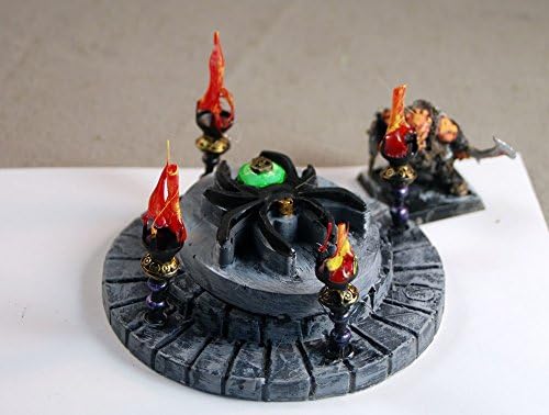 Painted Miniature Spider Shrine built as terrain scenery for wargames (such as Hordes or Warmachine), and Role Playing Games (RPG) like Dungeons and Dragons (D&amp;D)