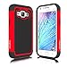 Galaxy J1 Case, Samsung J100 Case, ZeopoCase Hybrid Armor Hrad and Soft Dual Layer Defender Protective Case Cover for Samsung Galaxy J1 (2015) / J100 (Red)