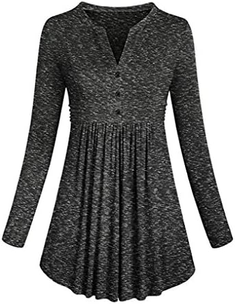 Women T-Shirt Dress, DRACLE Long Sleeve Button Slim Elegant Hem Tunic Tops Autumn/Winter/Spring (M, Black)