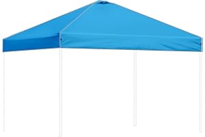 MQOUTDOOR Canopy Replacement Top Outdoor for 10x10 Pop up Tent only Silver Coated Cover with Ropes, Sky Blue