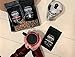 Whiskey Rum Barrel Aged Coffee Ground, Mug Box Set, Gift Box 3 Bag Sampler Set & Custom Barrel Mug, Single Origin Sumatra Whiskey, Ethiopian Rye, Rwanda Rum, 12oz