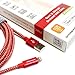Tera Grand Apple MFi Certified - Lightning to USB Braided Cable with Aluminum Housing 10 ft. Red and Gold