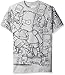 Liquid Blue Men's Simpsons Bart Sketch All Over Print Short Sleeve T-Shirt, Silver, Medium