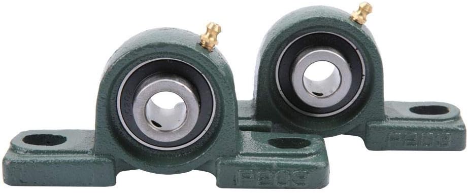 2Pcs UCP202 Pillow Block Bearing Solid Cast Iron Base Ball Mount Self-Alignment Cast Housing OD 40mm ID 15mm