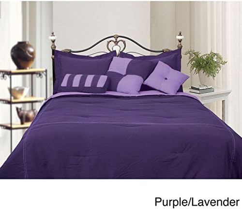 Modern Microfiber Color Options Reversible 4-piece Comforter Bedding Set Includes Scented Candle Tart (queen-purple)