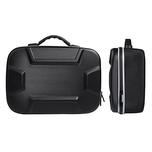 Esimen 2018 Design Hard Case for DJI Spark Portable Charging Station,Remote Controller,Charging Adapter Carry Bag Protective Box (Black+Silver)