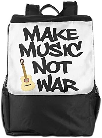 SHUAIS Make Music Not War School Travel Laptop Shoulders Backpack Bag