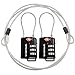 Lumintrail TSA Approved Lock for Luggage or Suitcase, Easy-to-Read 3 Digit Personalized Combination, Metal Travel Suitcase Luggage Lock, Black, with a 4-FT Braided Steel Cable (2 Pack)