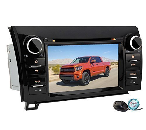 YINUO 7 Inch Android 5.1 Touch Screen Car Stereo DVD Player In Dash GPS Navigation Bluetooth and BT Music/3G Wifi Hotspots/Steeing Wheel Control/OBD2/DVR/AV-IN/Subwoofer for Toyota Tundra/Sequoia