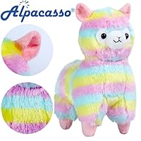 Alpacasso 6.7 Inch Rainbow Alpaca Plush, Stuffed Animals Toy for Kids