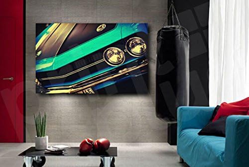 Chevrolet Camaro SS RS 1st Generation Car Canvas Fine Art Print Home Wall Decor (Canvas 30in x 18.5in)