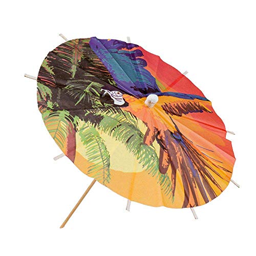 Boland 52470 - Cocktailschirmchen Beach, 6 Stück, Länge Holzstab 18 cm, Cocktailspieße, Getränke Schirmchen, Hawaii…