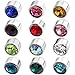 JOVIVI Stainless Steel 6mm Ear piercing Earrings studs 12 pairs Mixed Colors White Metal