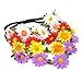 Honbay 5PCS Daisy Flower Headband Bohemian Flower Crown Floral Headband with Elastic Ribbon