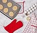 DII Basic Terry Collection Windowpane Dishtowel Set, 16x26, Red, 4 Piece