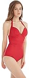ATOFUL Women's Athletic One-Piece Swimsuits Red V-Neck 8 10 12 14 16 18 Size