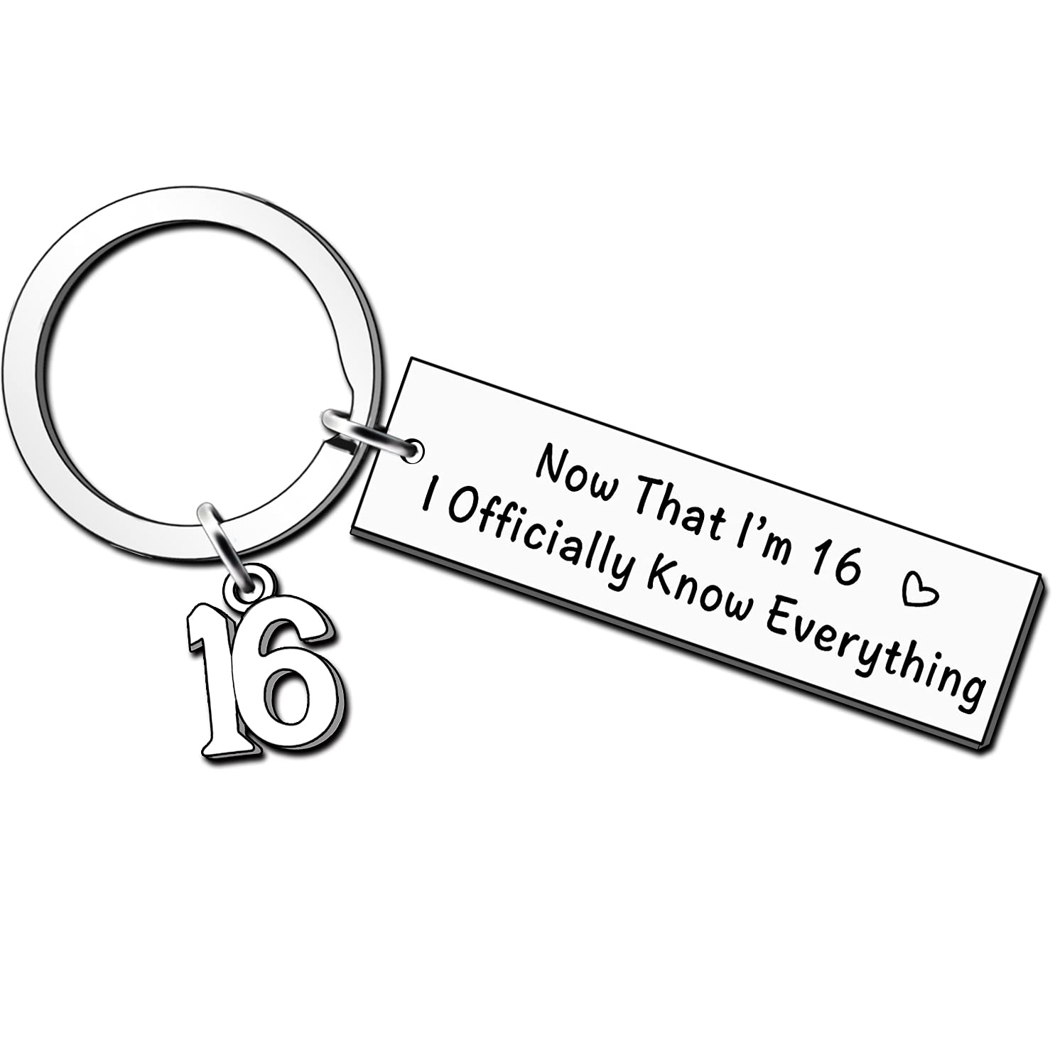 AMZQ 16th Birthday Gifts for Boys Girls 16th Birthday Keyring Present Ideas