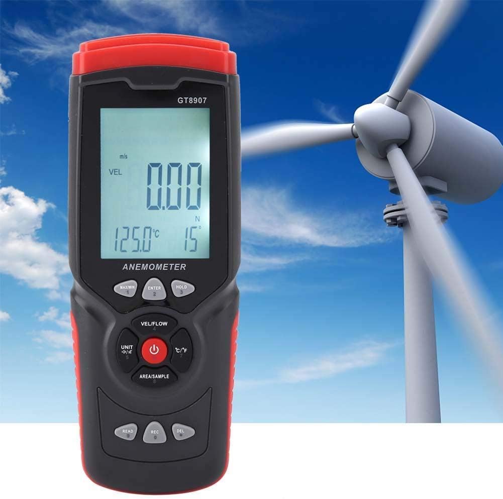 KXA Anemometer GT8907 Precise Digital USB LCD Backlight Anemometer