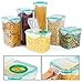 VERONES Airtight Food Storage Containers Set with Lids, 6pcs BPA Free Plastic Cereal Storage Containers Dry Food Canisters for Kitchen Pantry Organization and Storage, Include Labels, Black