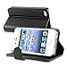 Insten Leather Case with Credit Card Wallet for Apple iPhone 4 - Retail Packaging - Black