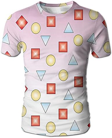 Edgar John Abstract Geometric Fractal Figures with Squares Triangle and Circles Graphic Men's Short Sleeve Tshirt S