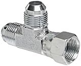Eaton Weatherhead C5706X6 Carbon Steel SAE 37-Degree (JIC) Flare-Twin Fitting, Swivel, Run Tee, 3/8