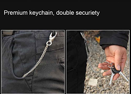 Liangery Wallet Chain, Wallet Long Purse Chain Punk Key Chain with Chain for Biker Trucker Motorcycle Pants Jean, Silver 11.81 inch for Men Women